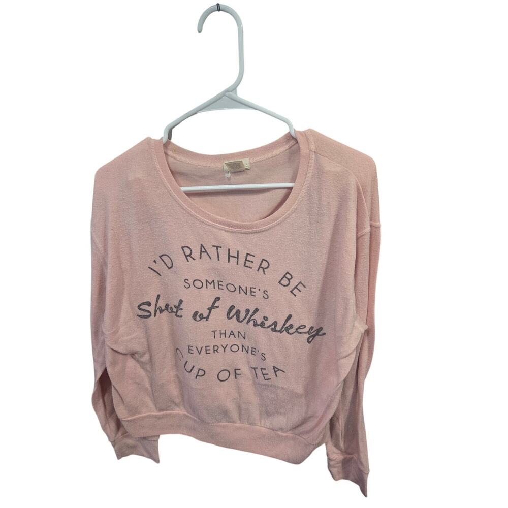 "Shot of Whiskey" Light Pink Sweatshirt - wet seal - XL